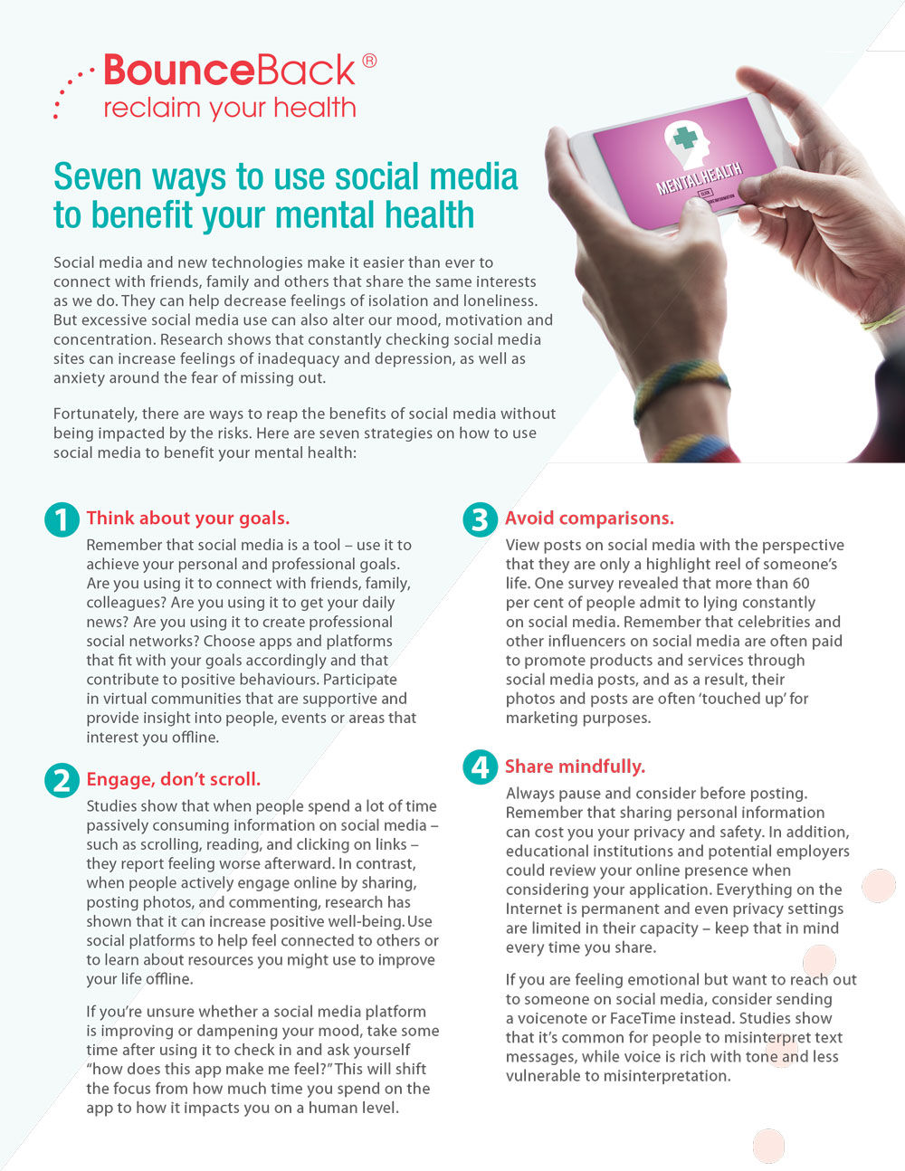 BounceBack Social-Media Mental Health Tip Sheet